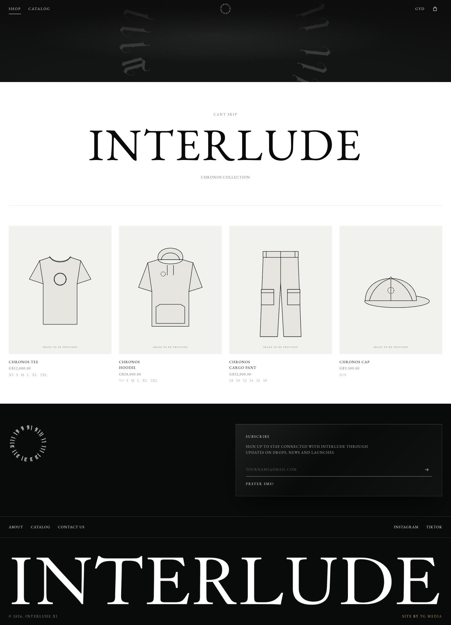 Interlude.XI, full page on a laptop