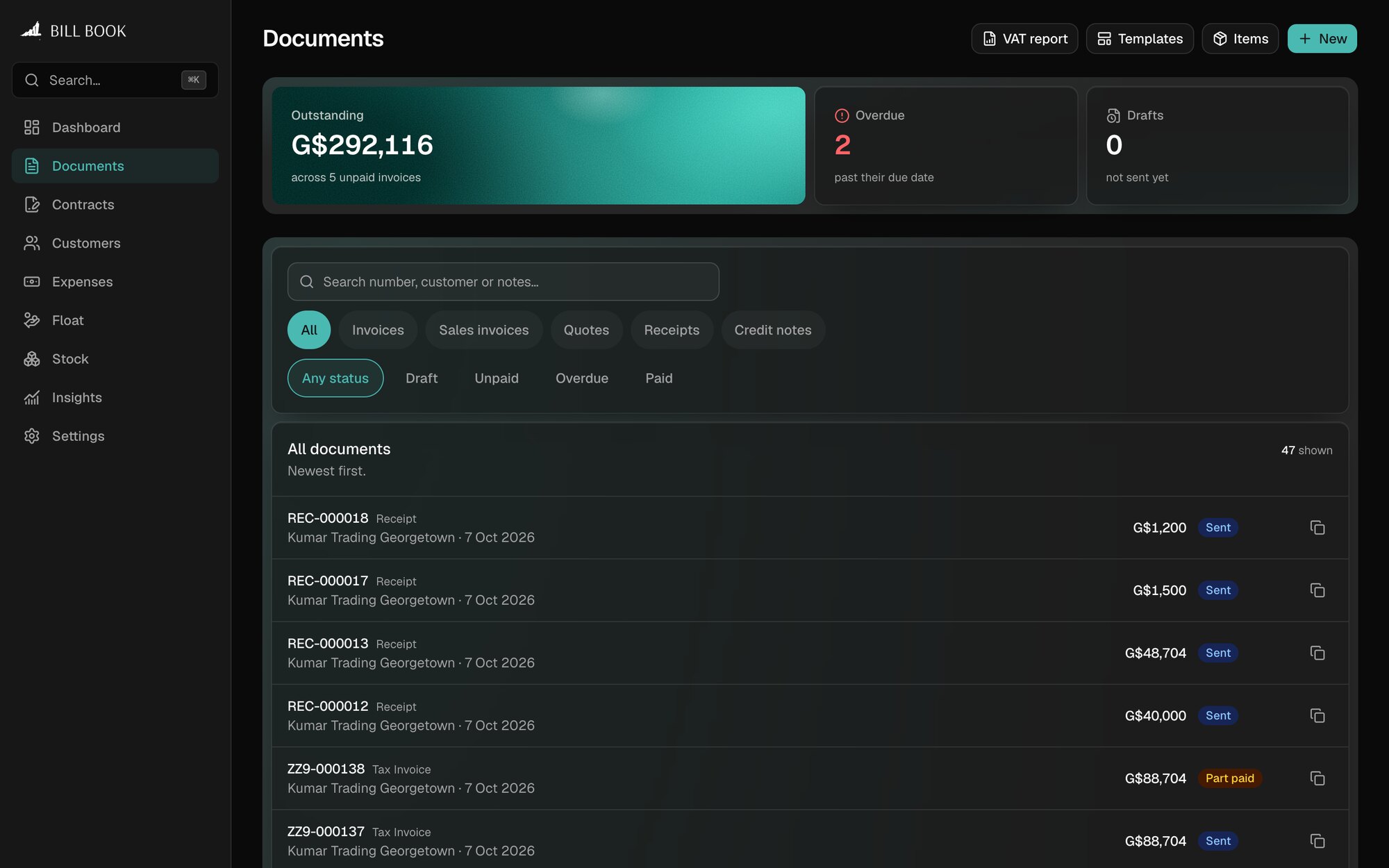 BillBook: Every document, one list