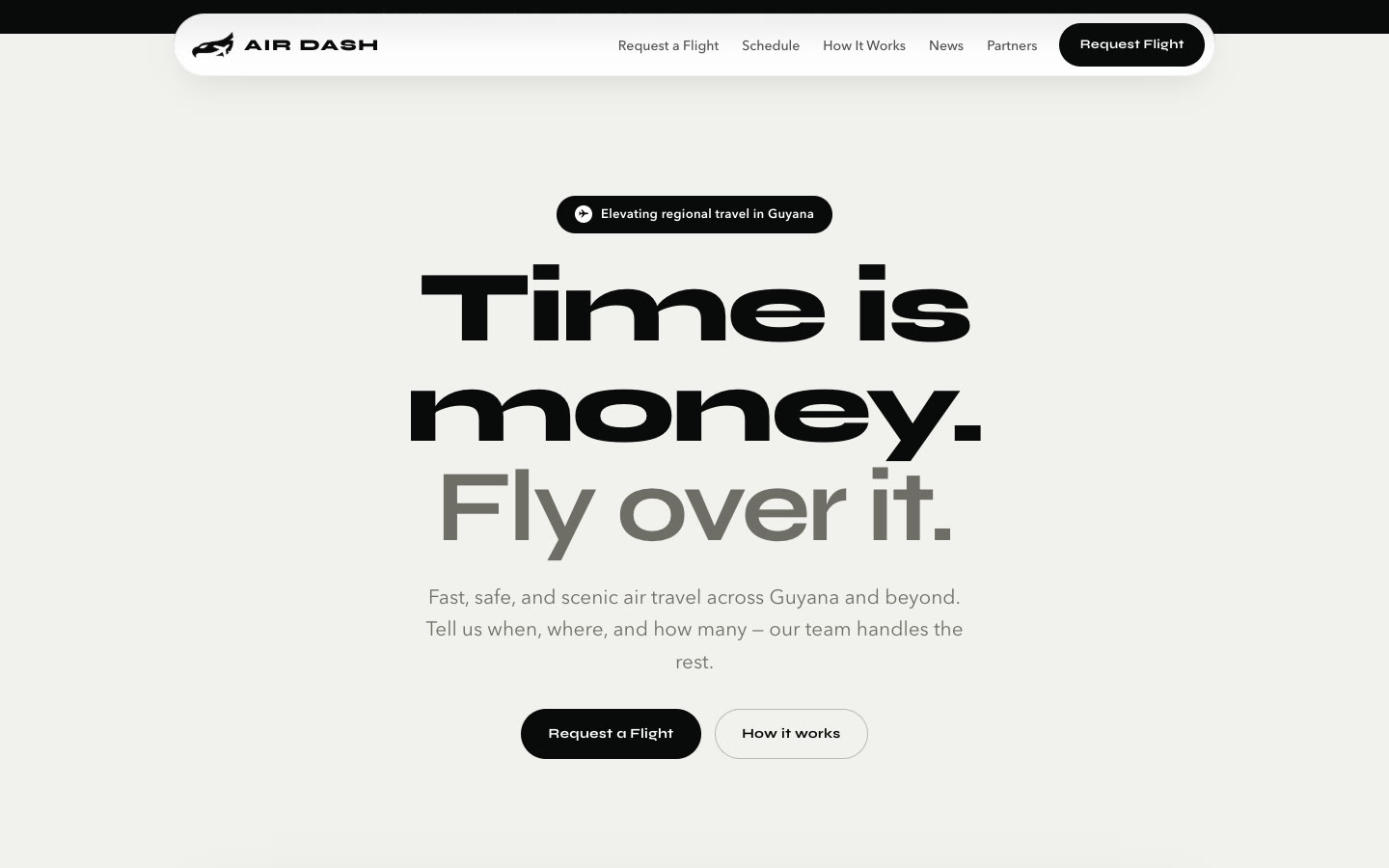 Air Dash home page