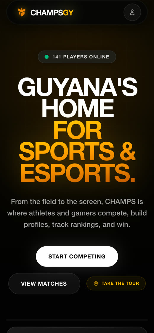 CHAMPS GY on iPhone and Android: Guyana's home for sports and esports